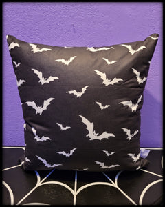18" B&W Bats Throw Pillow
