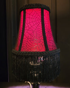 17" Red Tone Spiderweb Lamp