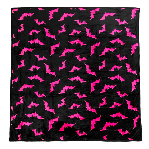 Pink Bat Full/Queen Plush Blanket