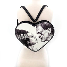 Load image into Gallery viewer, 12&quot; Glow in the Dark Heart Shape Frank w/ Bride Backpack