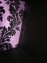 Load image into Gallery viewer, 25" Purple Damask Coffin Shelf