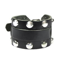 Load image into Gallery viewer, Dome Studded Leather Cuff