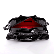 Load image into Gallery viewer, Black Damask Bat Shaped Bag