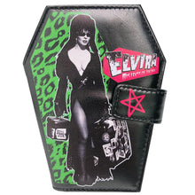 Load image into Gallery viewer, Elvira Green Leopard Coffin Wallet