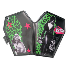 Load image into Gallery viewer, Elvira Green Leopard Coffin Wallet