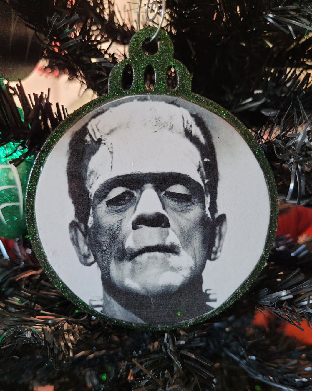 Monster Green Webbed Ornament