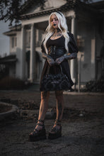 Load image into Gallery viewer, Black Damask Bat Shaped Bag