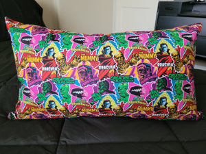 Monster collage pillow
