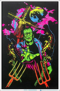 Monster Flocked Blacklight Poster